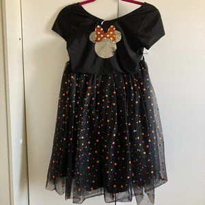 Girls XL Minnie Mouse Halloween Reversible Sequin Bodysuit & Skirt Set
